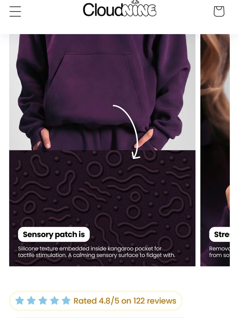 Cloudnine matching set Set with fidgets grounding hoodie